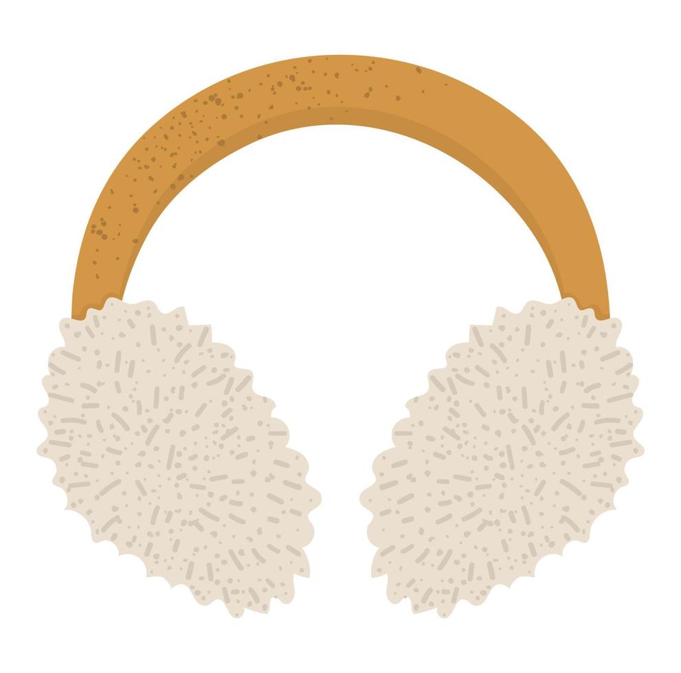 illustration de vêtements d'hiver. cache-oreilles de vecteur avec pour temps froid isolé sur fond blanc. image plate d'un vêtement pour la tête.