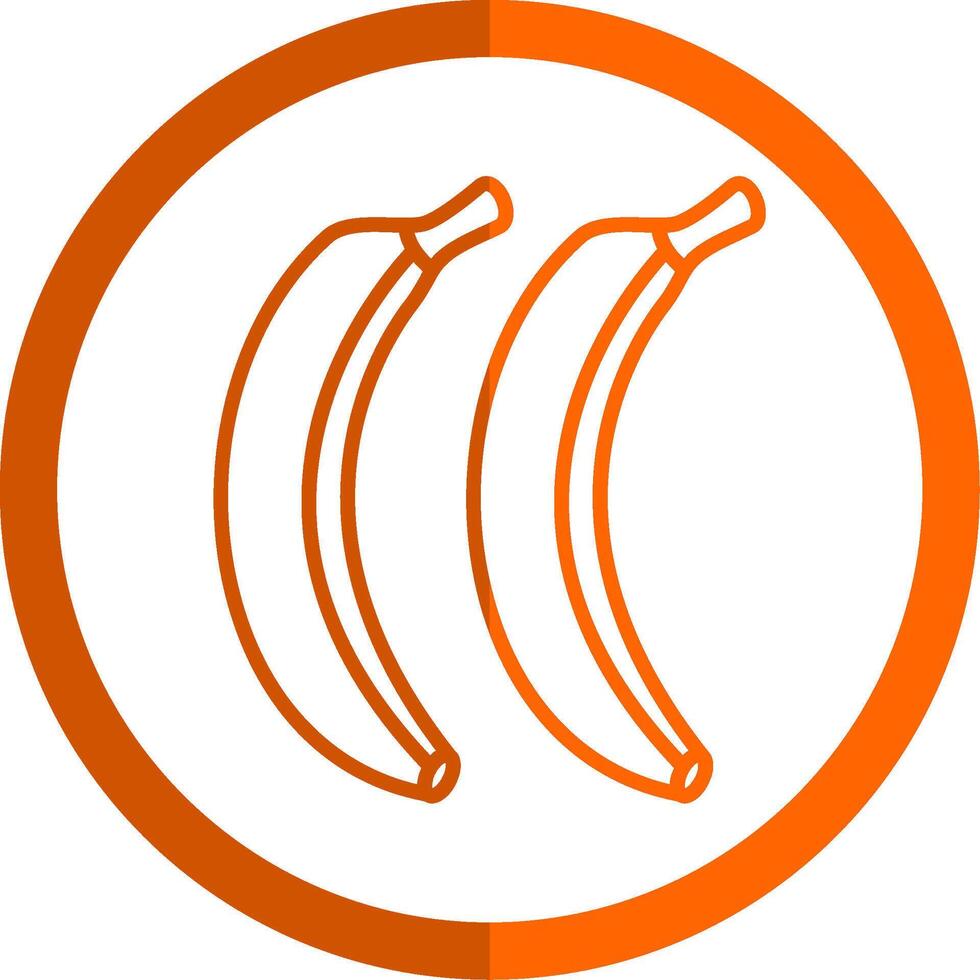 bananes ligne Orange cercle icône vecteur