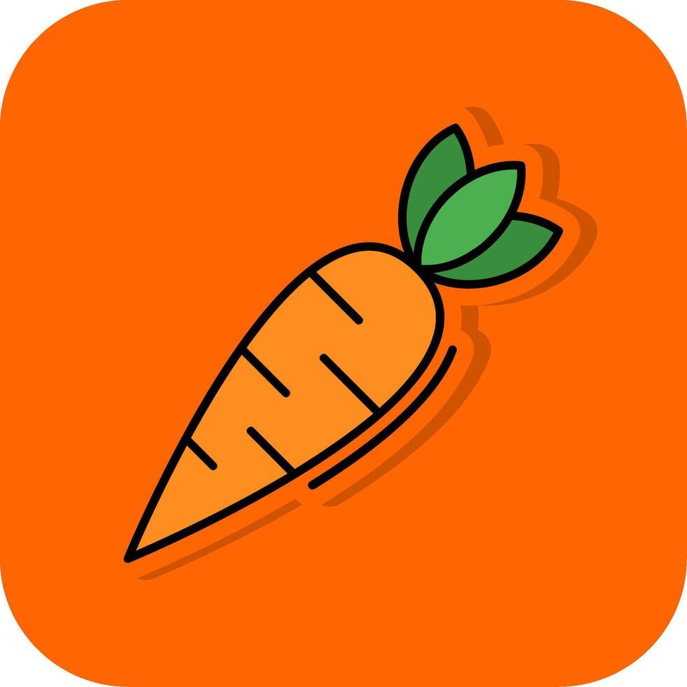 carotte rempli Orange Contexte icône vecteur