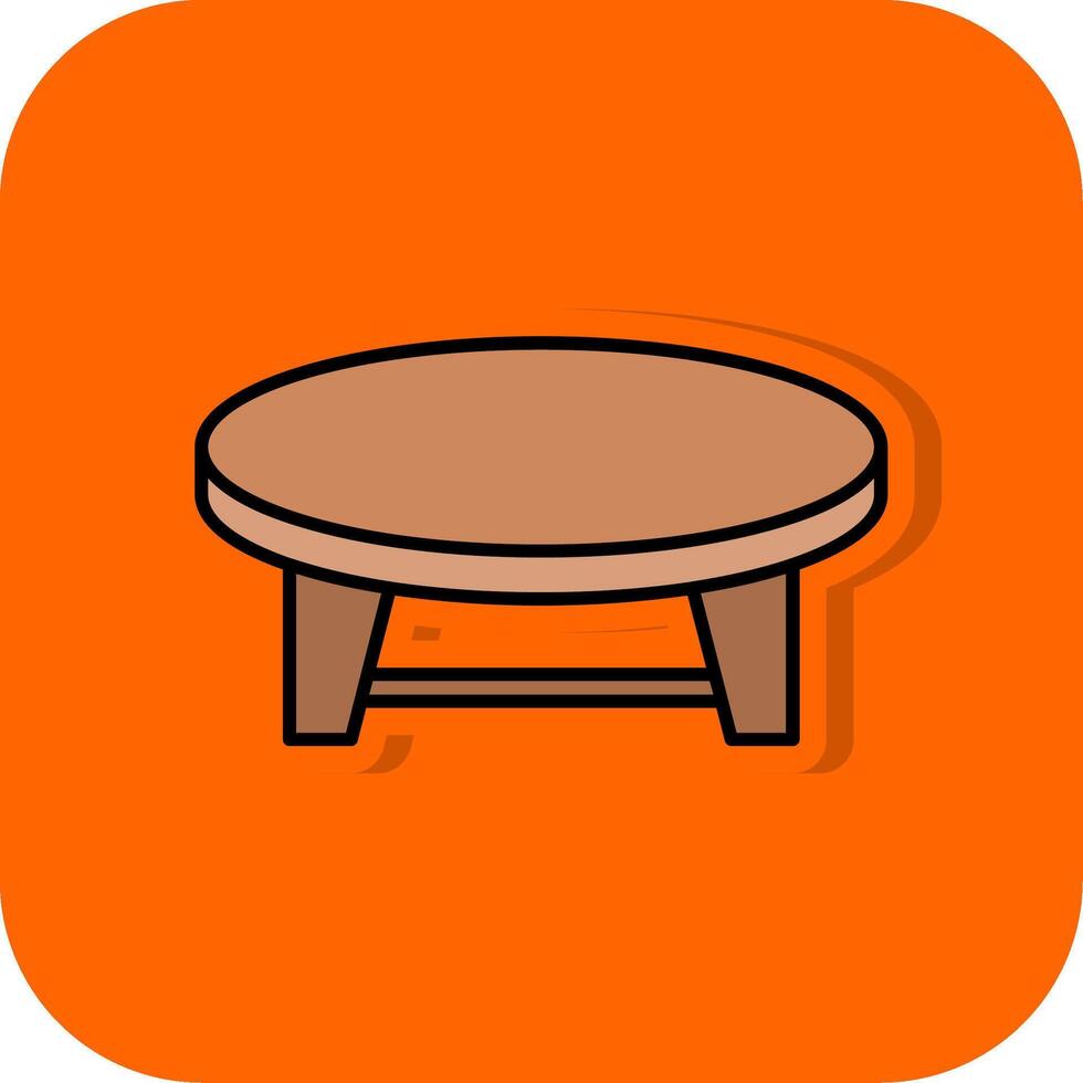 café table rempli Orange Contexte icône vecteur
