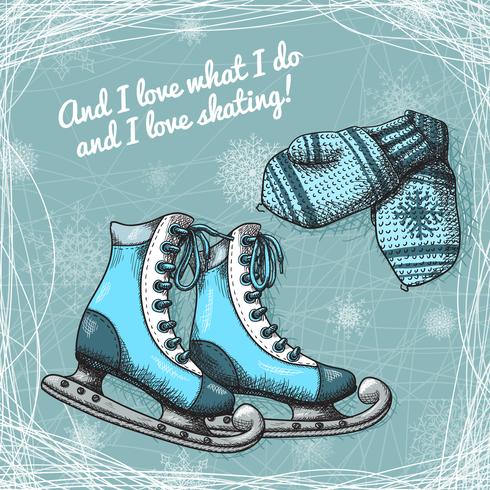 icône de patin à glace dans le style de ligne branché isolé sur fond bleu  doux 4839043 Art vectoriel chez Vecteezy