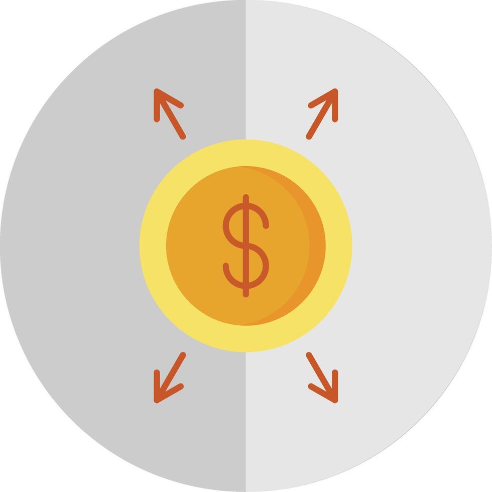 dollar plat échelle icône vecteur