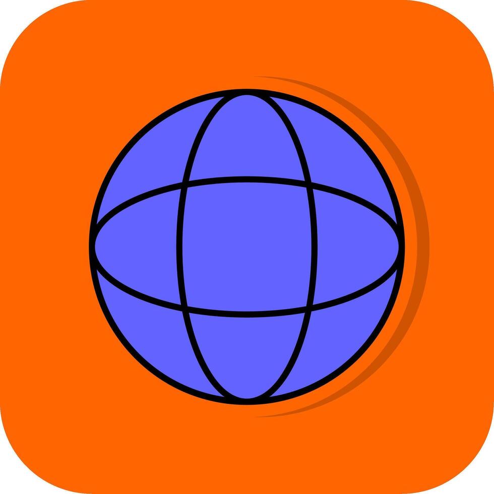 globe rempli Orange Contexte icône vecteur