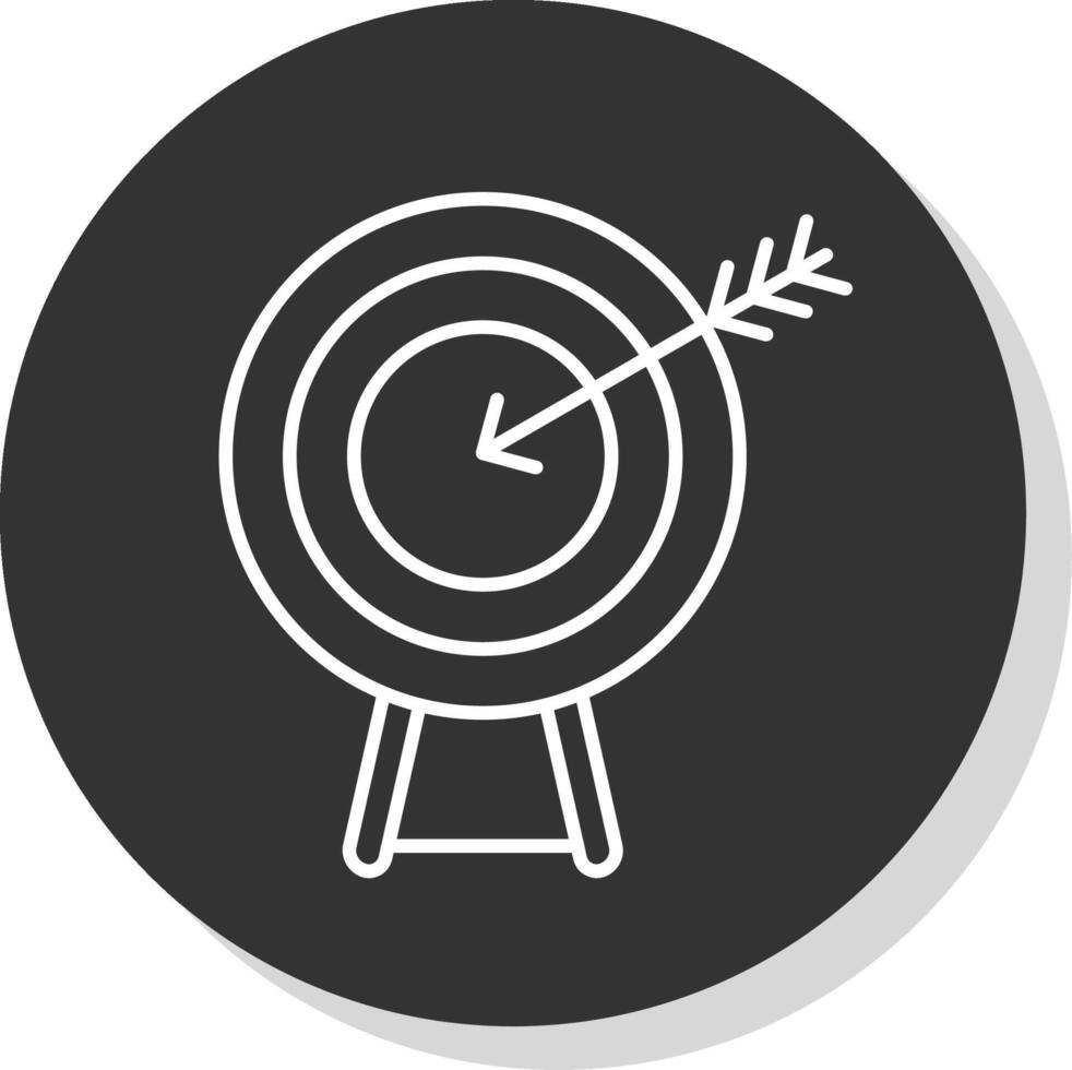 objectif ligne gris cercle icône vecteur
