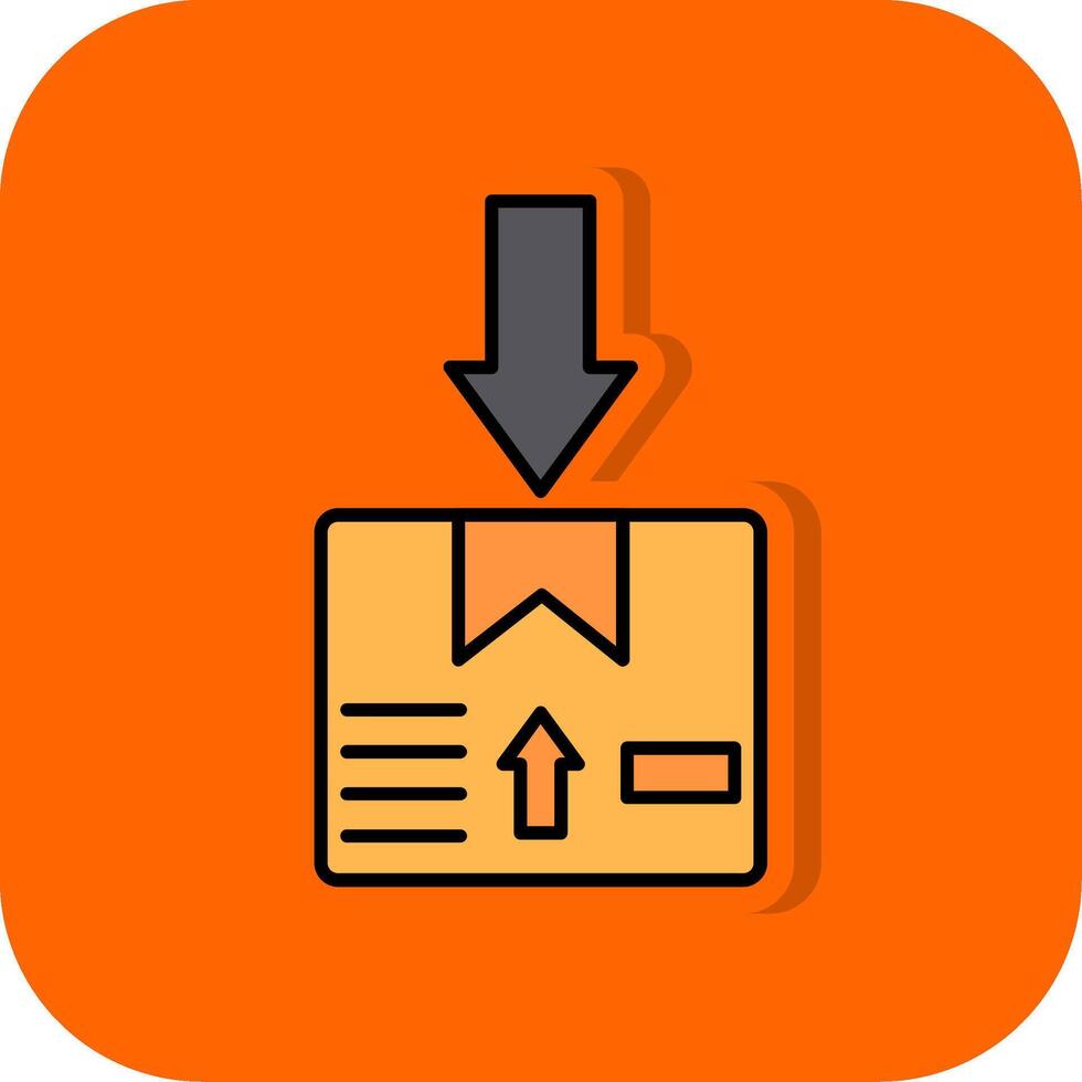 paquet rempli Orange Contexte icône vecteur