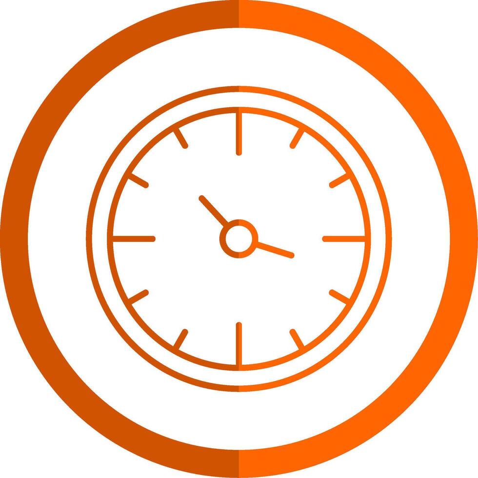l'horloge ligne Orange cercle icône vecteur