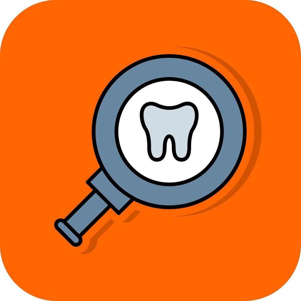dentaire vérification rempli Orange Contexte icône vecteur