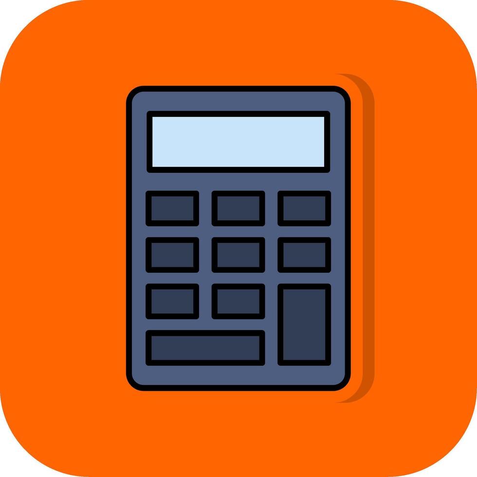 calculatrice rempli Orange Contexte icône vecteur