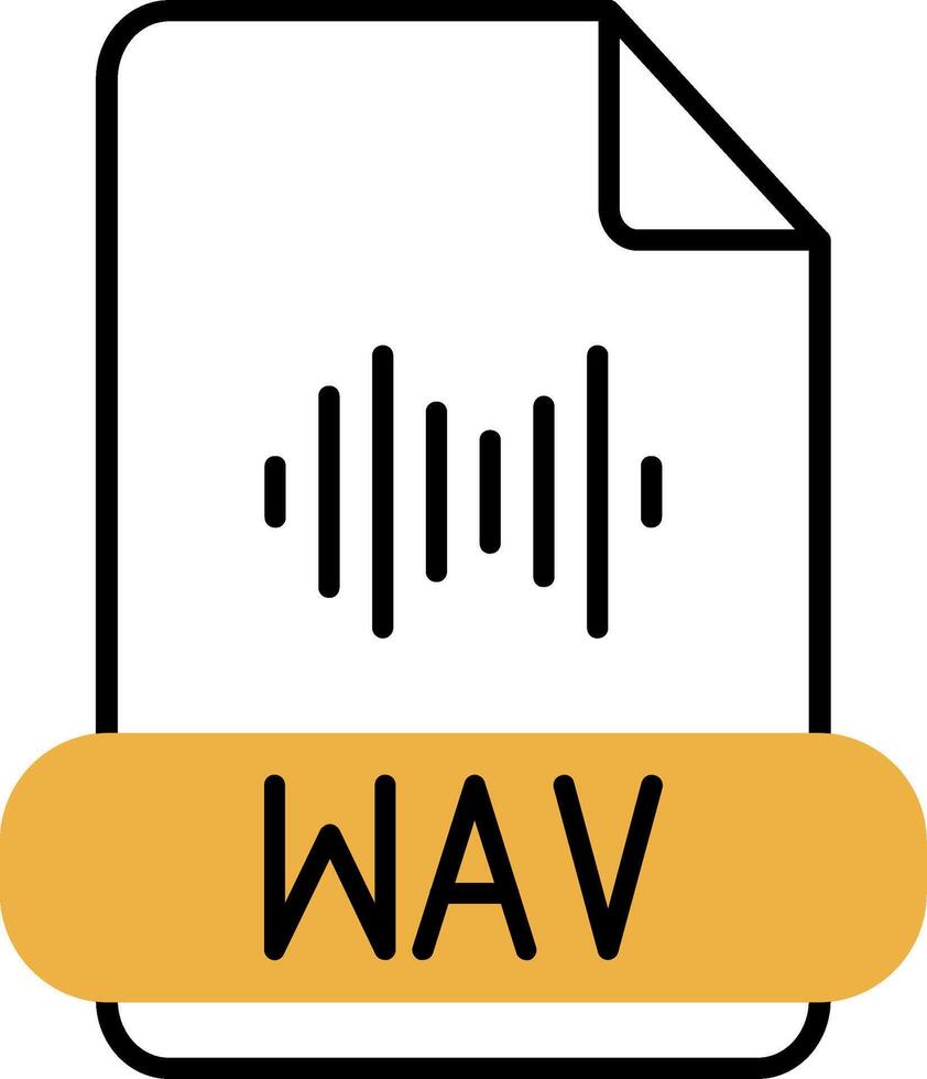 wav format écorché rempli icône vecteur