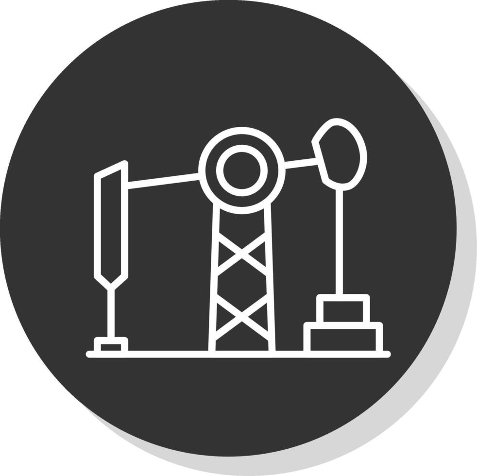 pétrole ligne gris cercle icône vecteur