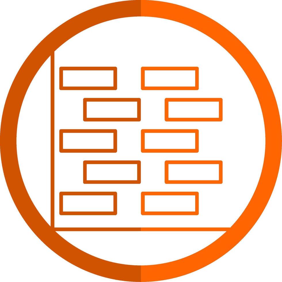 gantt graphique ligne Orange cercle icône vecteur