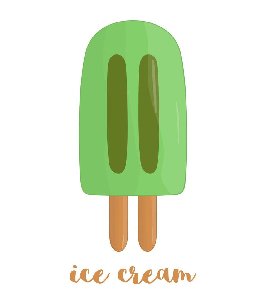 illustration vectorielle de glace colorée. dessert d'été sucré. dessin de glace isolé sur fond blanc. vecteur