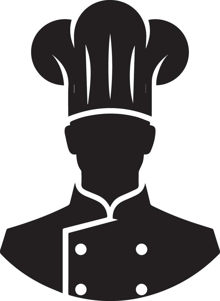 minimal chef uniforme et visage silhouette, silhouette, noir couleur, blanc Contexte 21 vecteur