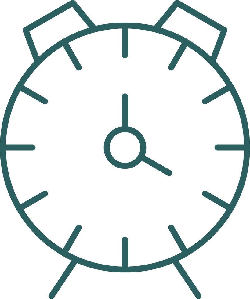 alarme l'horloge ligne pente rond coin icône vecteur