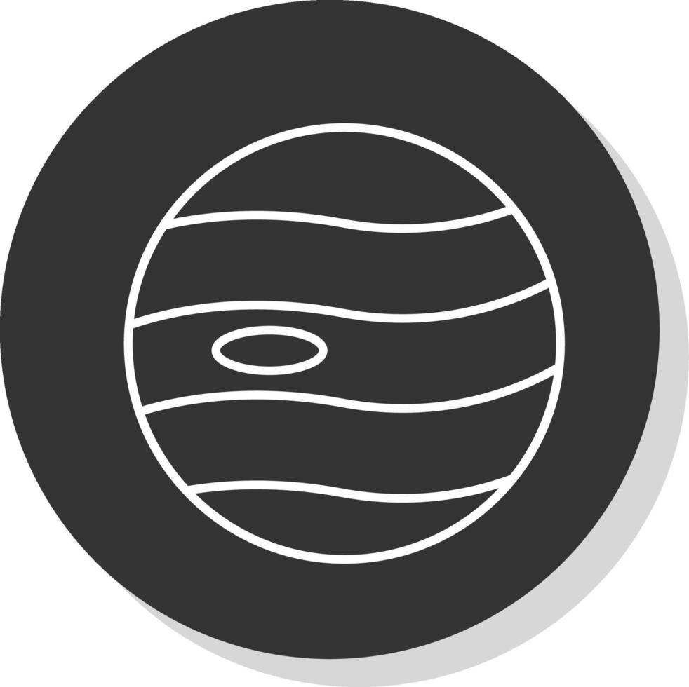 planète ligne gris cercle icône vecteur