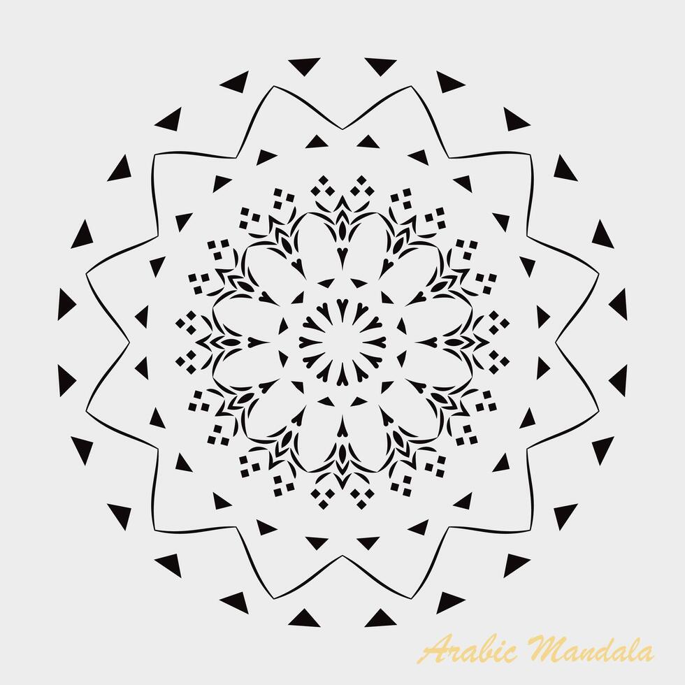 Créatif noir blanc floral arabe mandala Contexte modèle vecteur