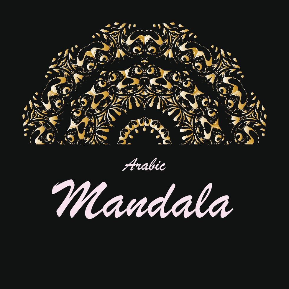 Créatif d'or floral arabe mandala Contexte modèle vecteur