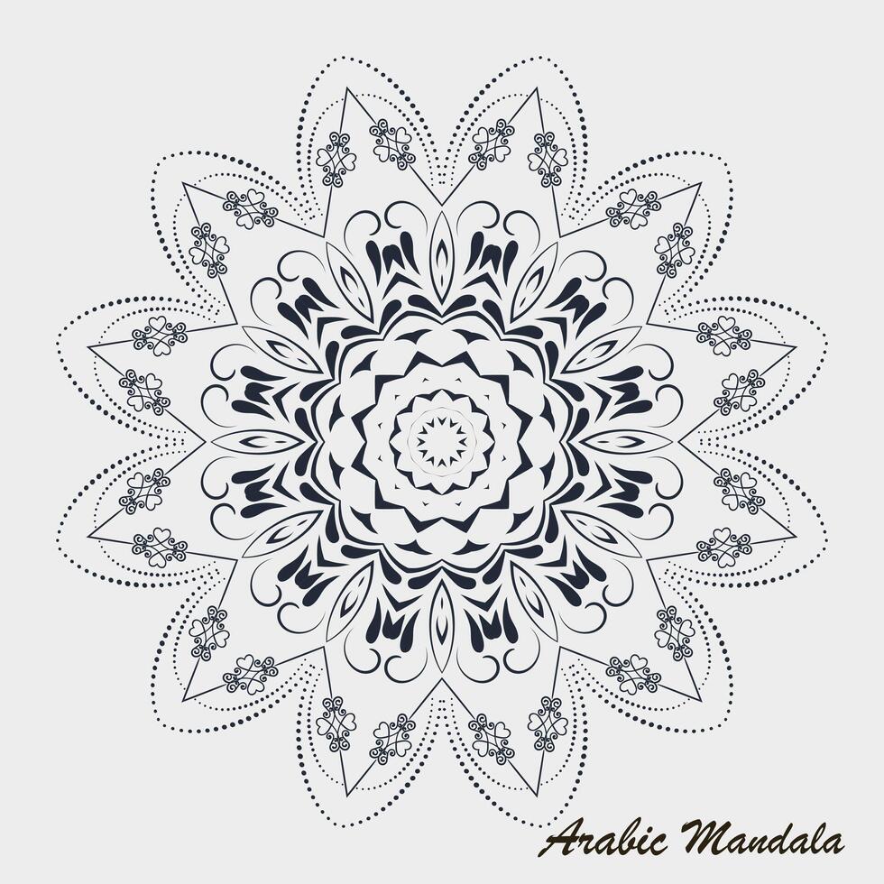 Créatif noir blanc floral arabe mandala Contexte modèle vecteur