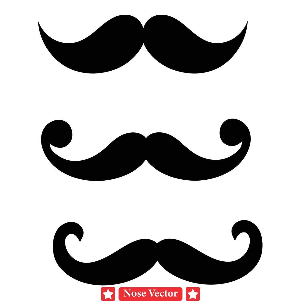 artistique moustaches moustache collection Créatif et imaginatif silhouettes pour inspiré projets vecteur
