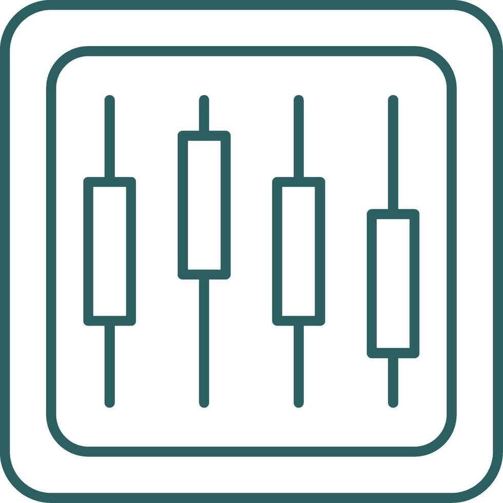 diagramme ligne pente rond coin icône vecteur