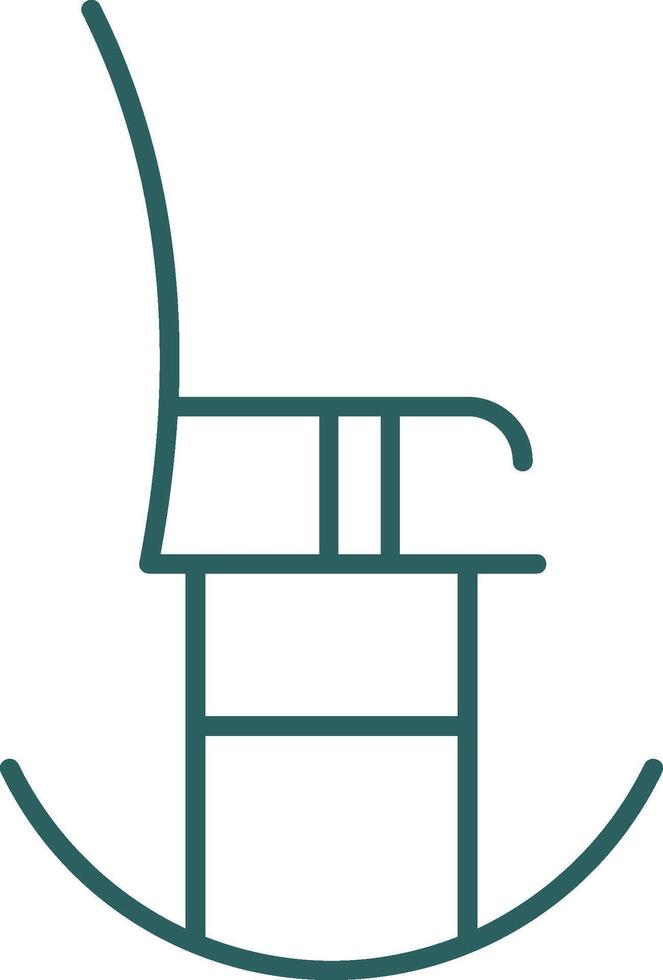 balancement chaise ligne pente rond coin icône vecteur
