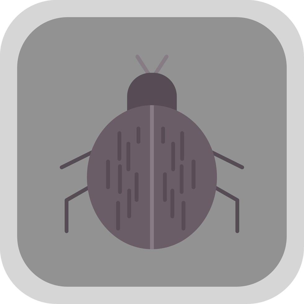scarabée plat rond coin icône vecteur