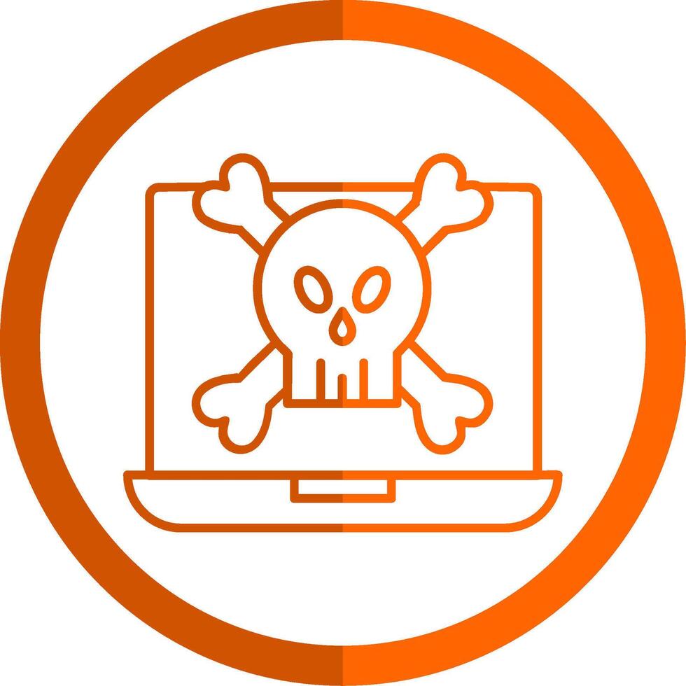 malware ligne Orange cercle icône vecteur