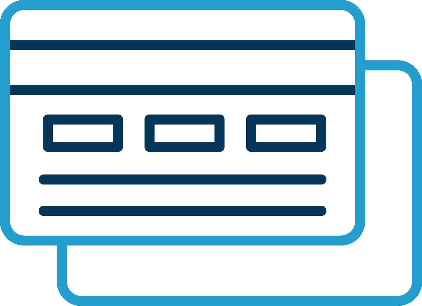 crédit carte ligne bleu deux Couleur icône vecteur