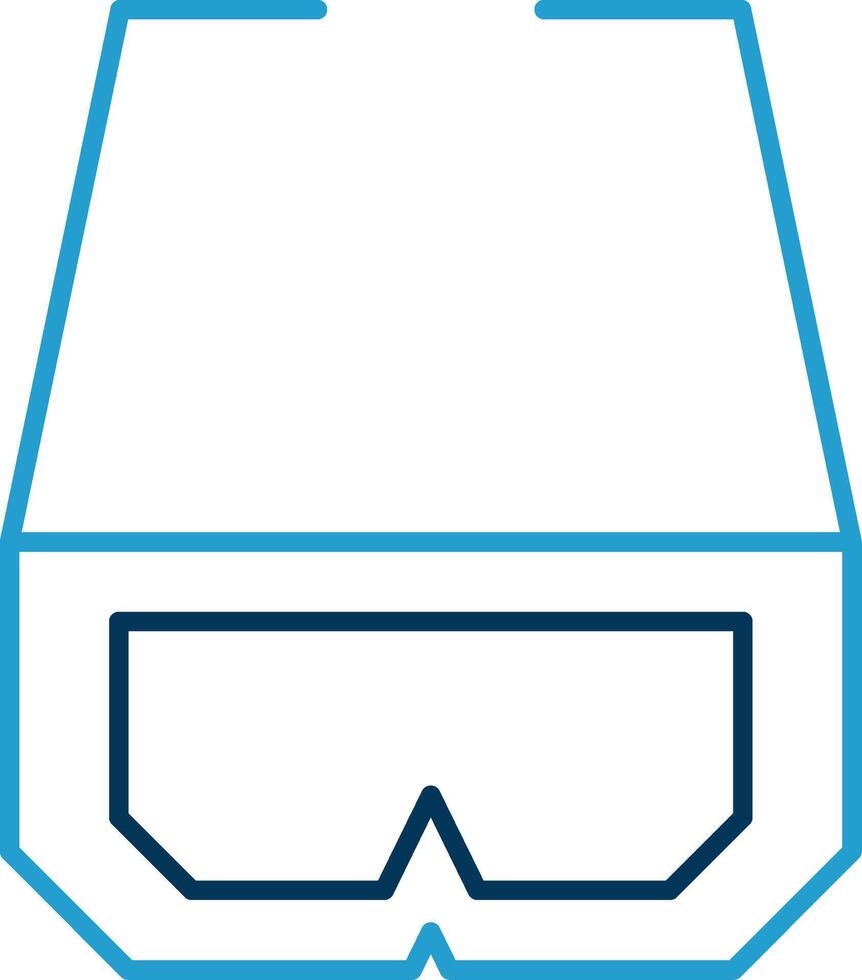3d des lunettes ligne bleu deux Couleur icône vecteur