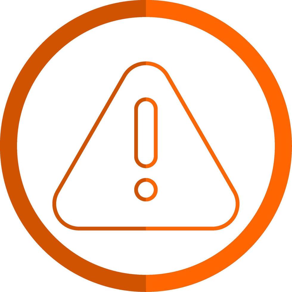 alerte ligne Orange cercle icône vecteur