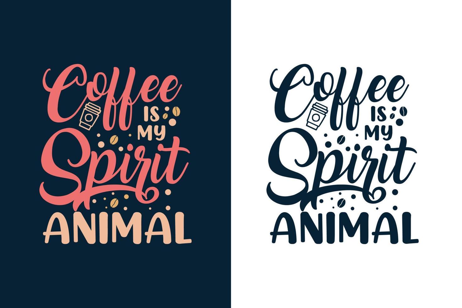 le café est mon esprit animal typographie lettrage café design de t-shirt vecteur