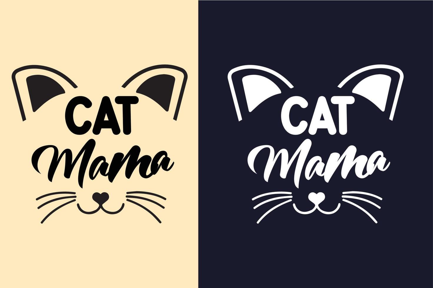chat maman typographie lettrage chat citations de conception de t-shirt pour t-shirt et marchandise vecteur