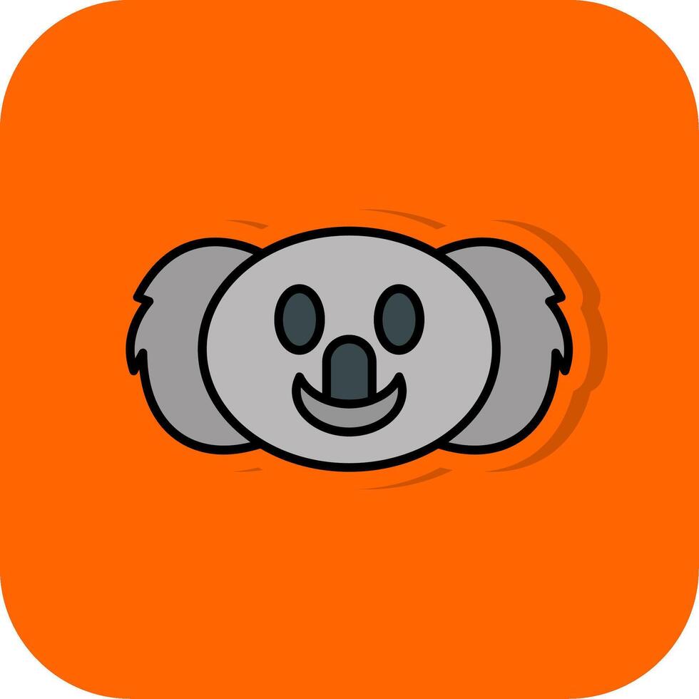 koala rempli Orange Contexte icône vecteur