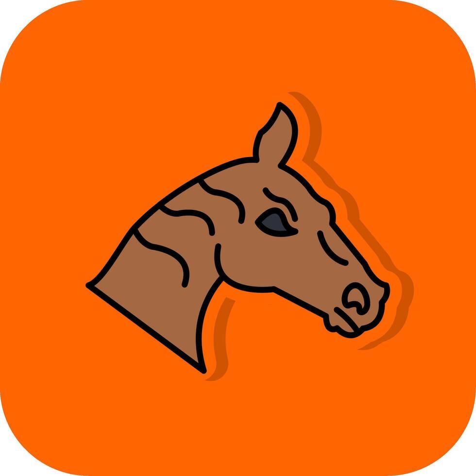 cheval rempli Orange Contexte icône vecteur