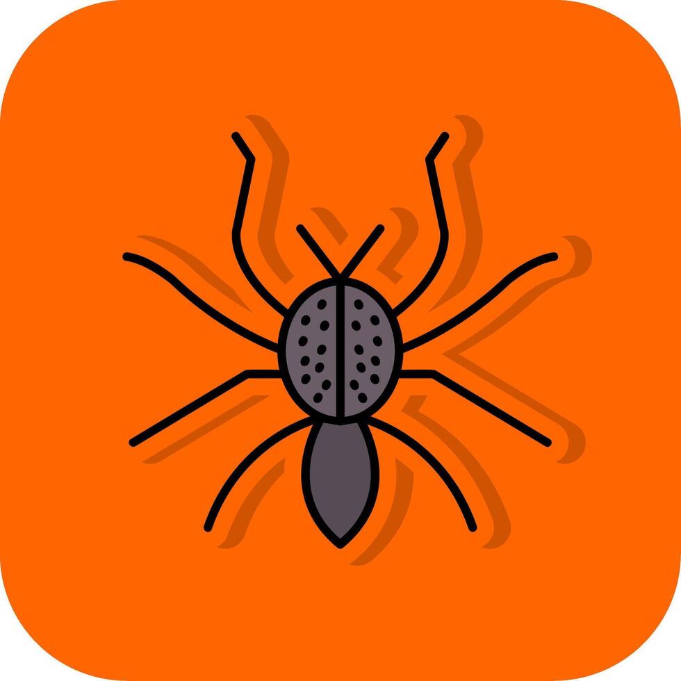 araignée rempli Orange Contexte icône vecteur