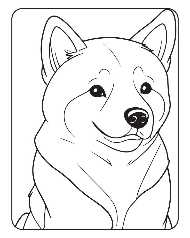 mignonne chien coloration pages pour enfants, chien illustration, chien noir et blanc vecteur