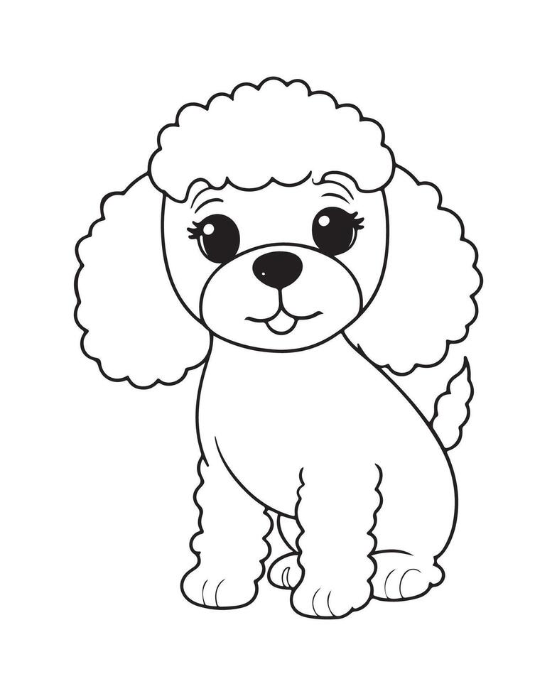 mignonne chien coloration pages, chien noir et blanc illustration vecteur