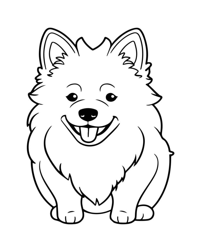 mignonne chien coloration pages pour enfants, chien illustration, chien noir et blanc vecteur