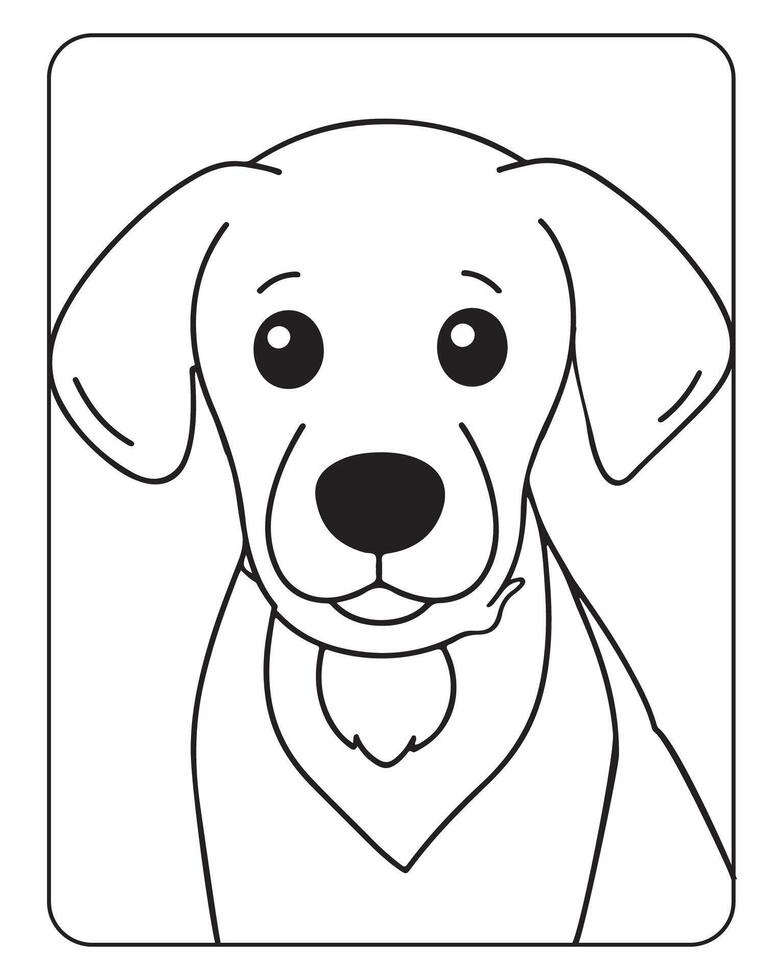 mignonne chien coloration pages pour enfants, chien illustration, chien noir et blanc vecteur