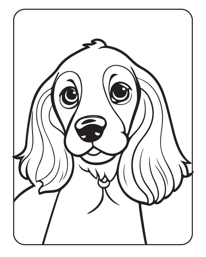 mignonne chien coloration pages pour enfants, chien illustration, chien noir et blanc vecteur