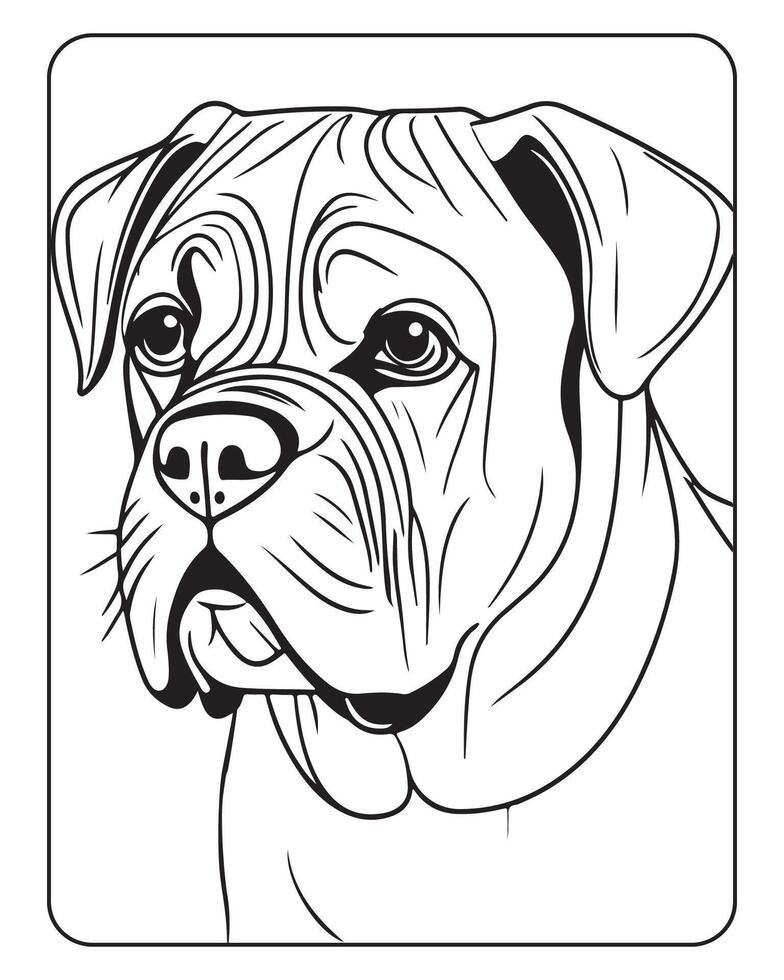 mignonne chien coloration pages pour enfants, chien illustration, chien noir et blanc vecteur