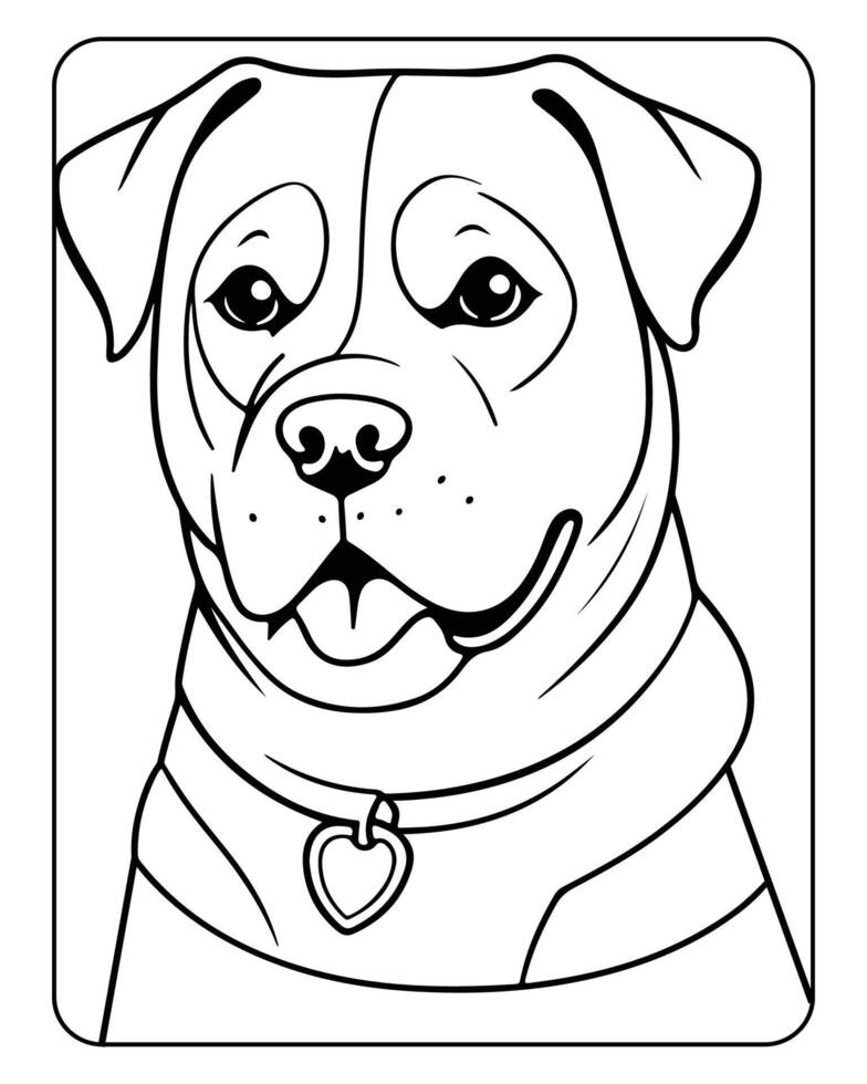 mignonne chien coloration pages pour enfants, chien illustration, chien noir et blanc vecteur