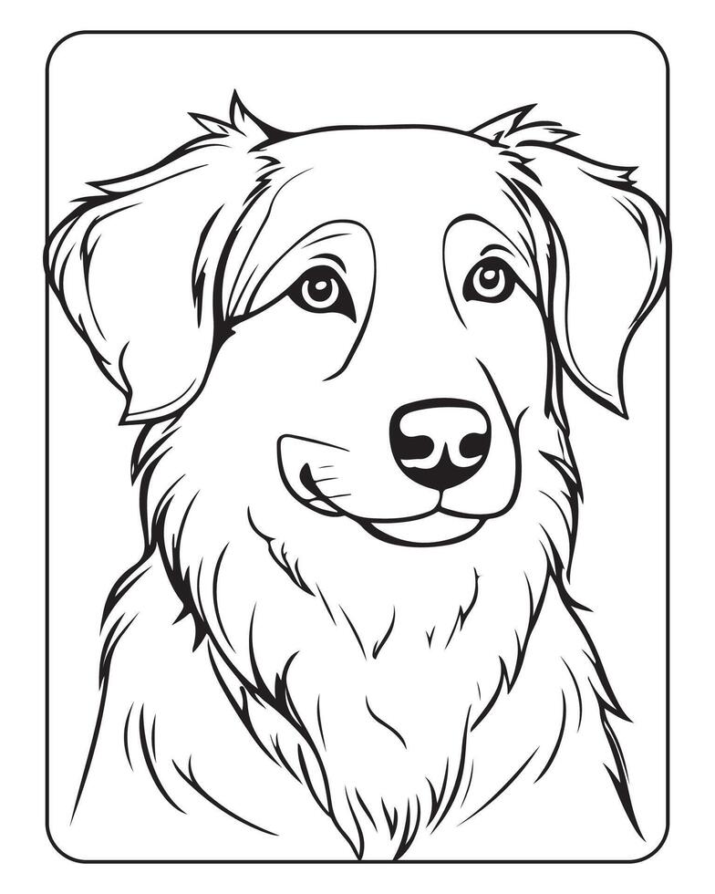 mignonne chien coloration pages pour enfants, chien illustration, chien noir et blanc vecteur