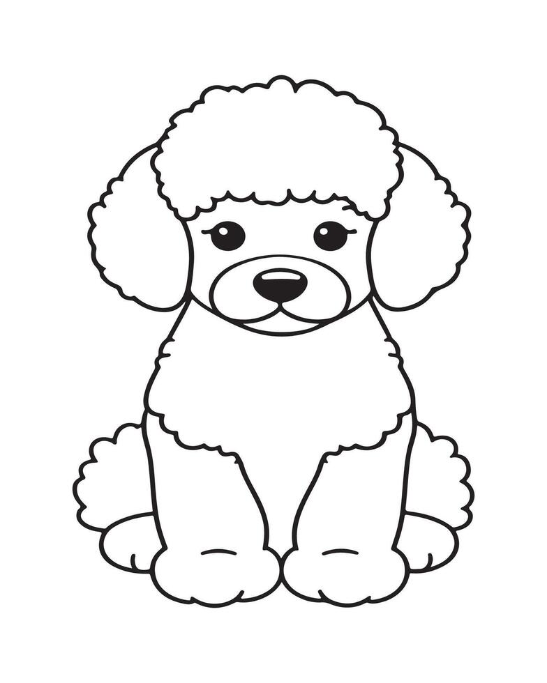 mignonne chien coloration pages pour enfants, chien illustration, chien noir et blanc vecteur