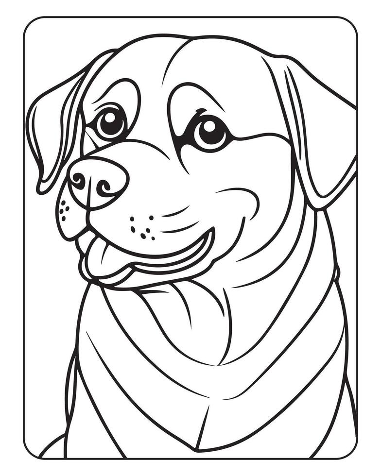 mignonne chien coloration pages pour enfants, chien illustration, chien noir et blanc vecteur