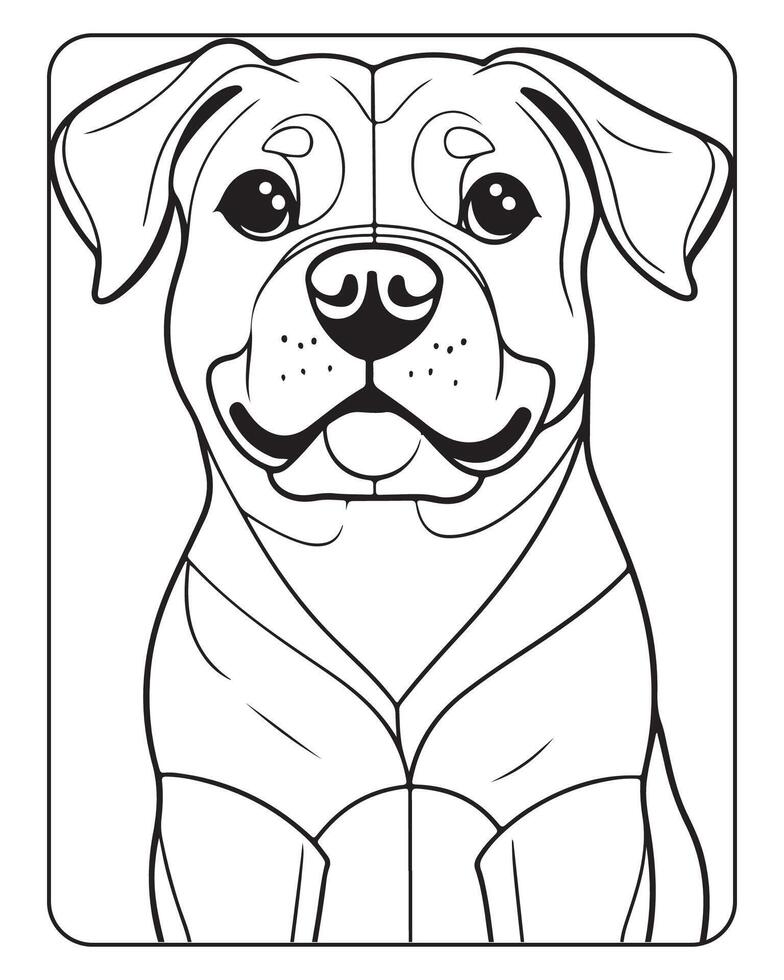 mignonne chien coloration pages pour enfants, chien illustration, chien noir et blanc vecteur