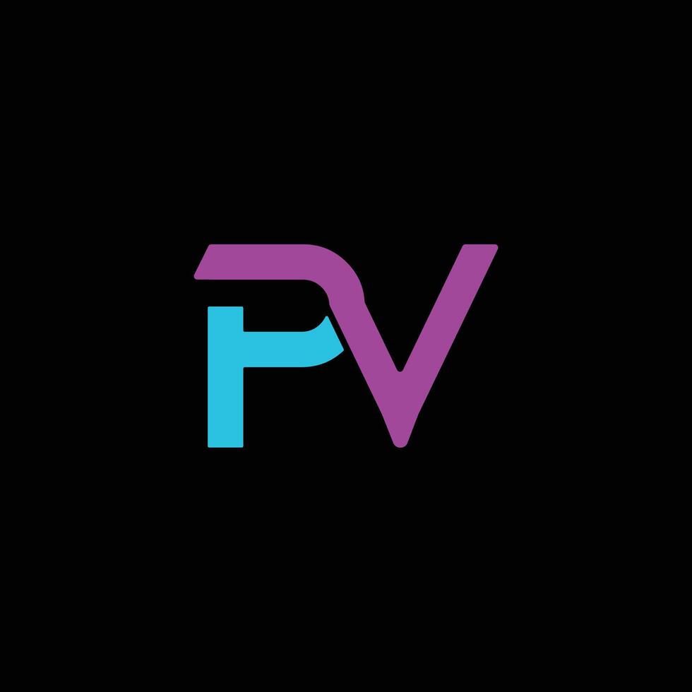 pv lettre initiale logo conception vecteur