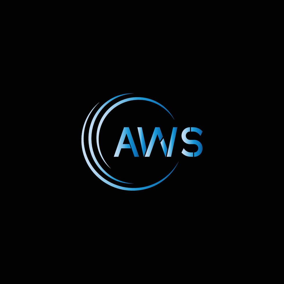 aws lettre logo abstrait conception vecteur