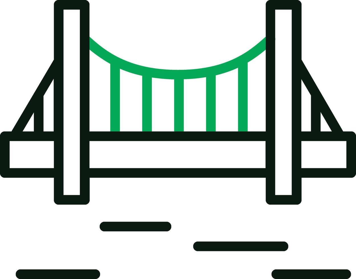 une pont avec vert et blanc lignes vecteur