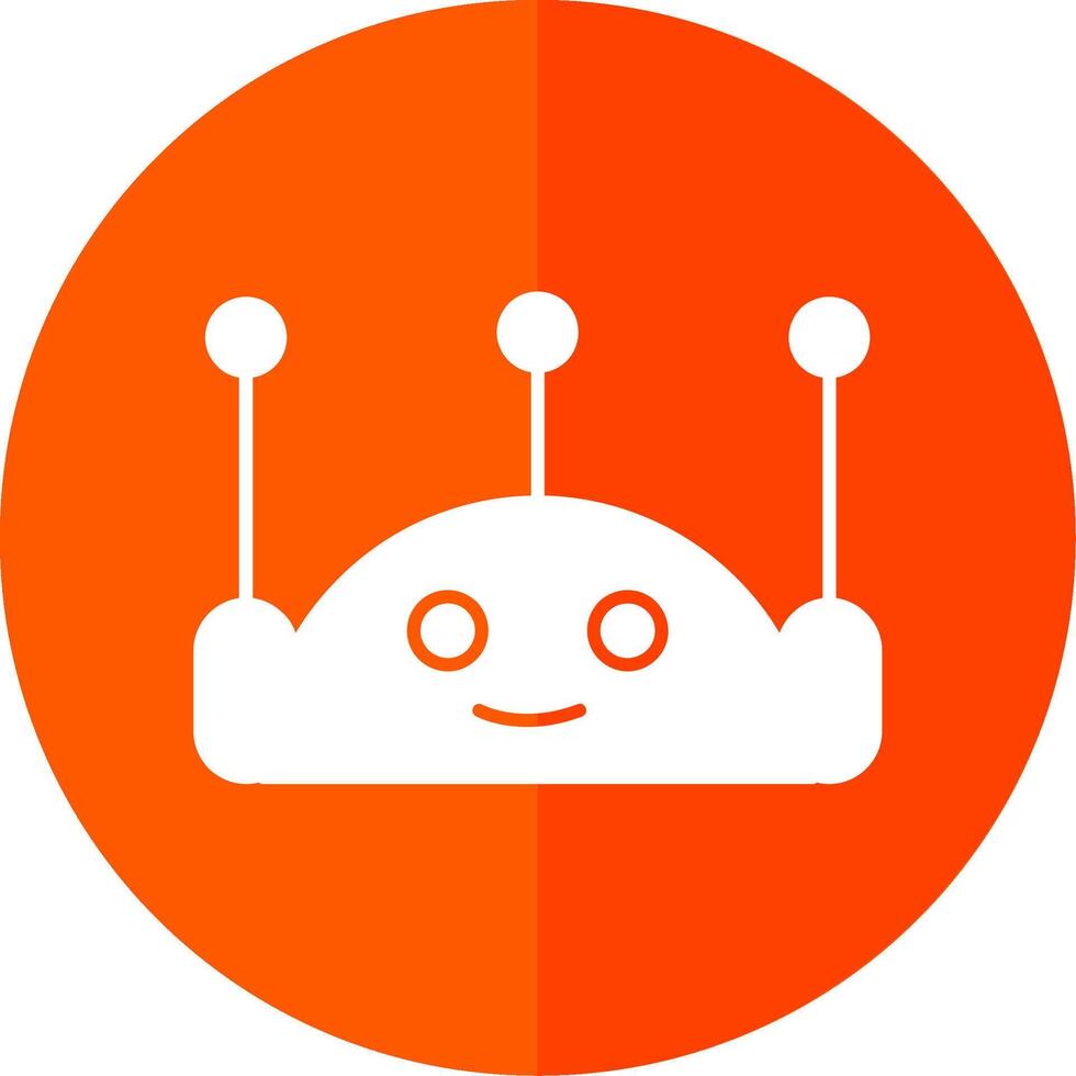 chatbot glyphe rouge cercle icône vecteur